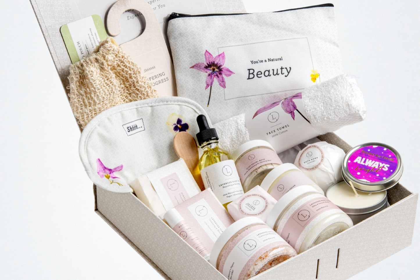 A Special Day Gift, Birthday Gift Basket, Lavender Natural Bath & Body-0