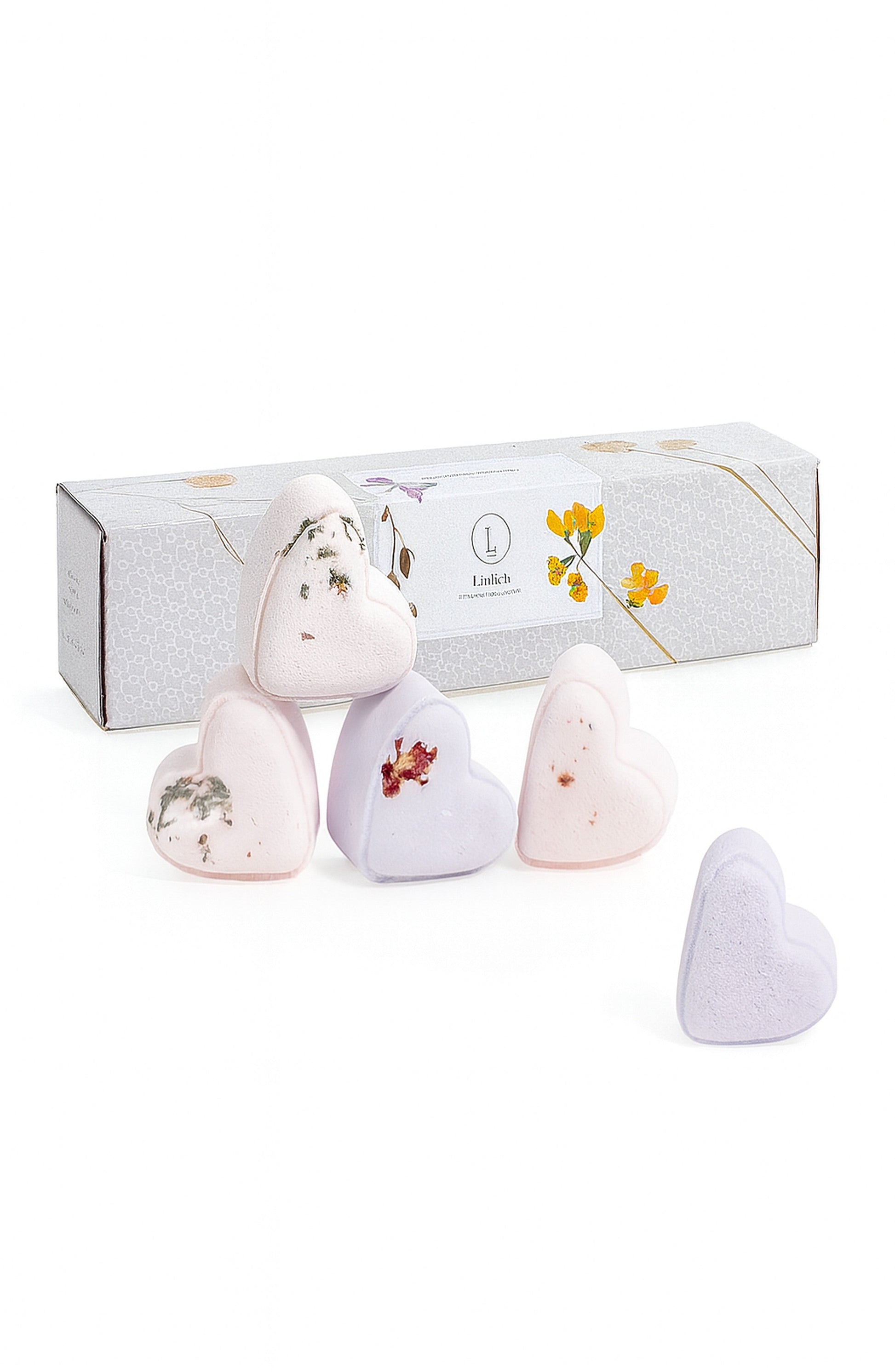 Bath Bombs - Lavender  - a Set of 5 Heart Shaped Gift box - Mother's Day best gift-1
